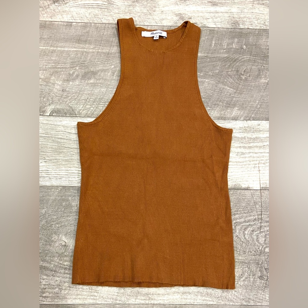 Madewell Signature Cutaway Ribbed Sleeveless Top Women’s Size M
